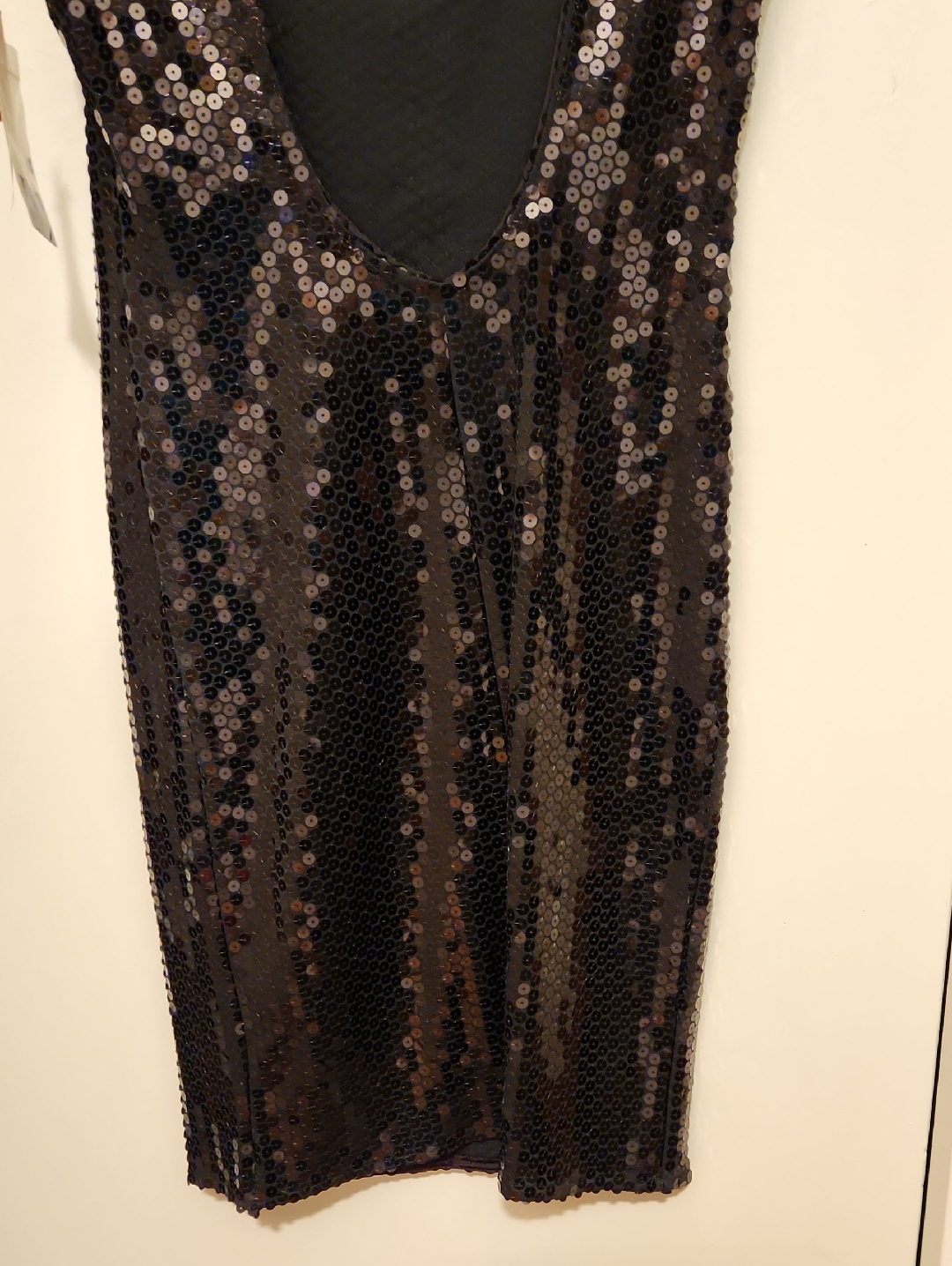 Nwt Moda Int'l Black Sequin Sleeveless Sheath Dress Scoop Back Size 7/8 — image 6 of 8